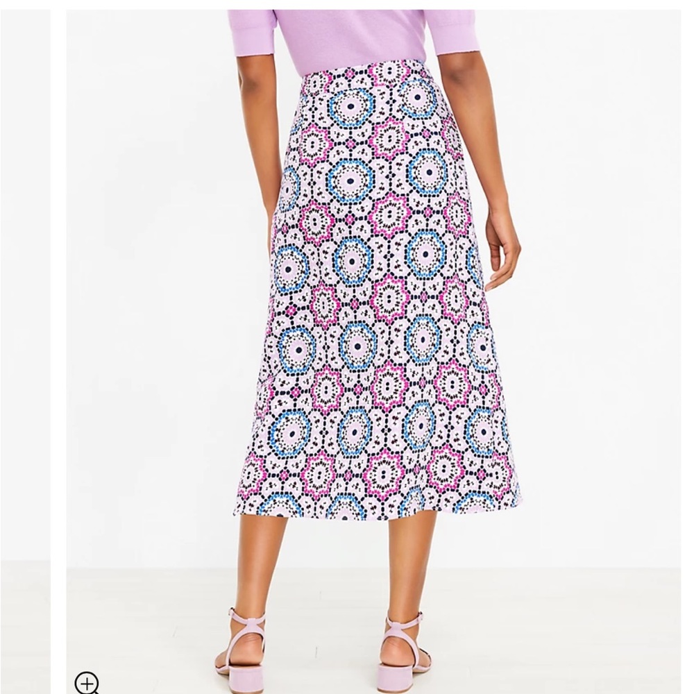 LOFT Mosaic Midi Wrap Skirt - Picture 4 of 15